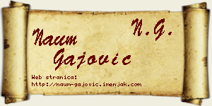 Naum Gajović vizit kartica